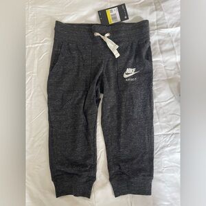 Nike Little Girls Kids Charcoal Joggers with White Accents